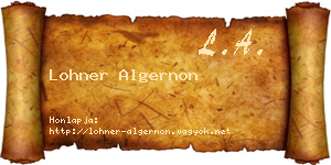Lohner Algernon névjegykártya